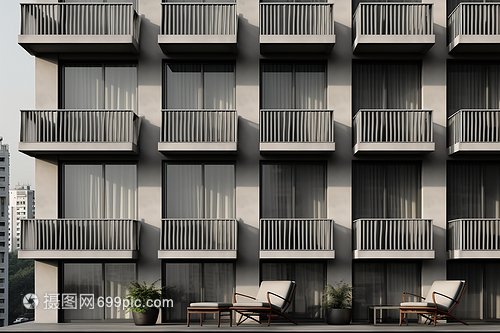 現代城市公寓樓建筑